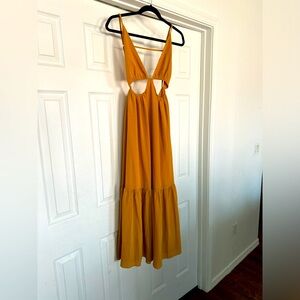 NWT VICI mustard cut out maxi dress